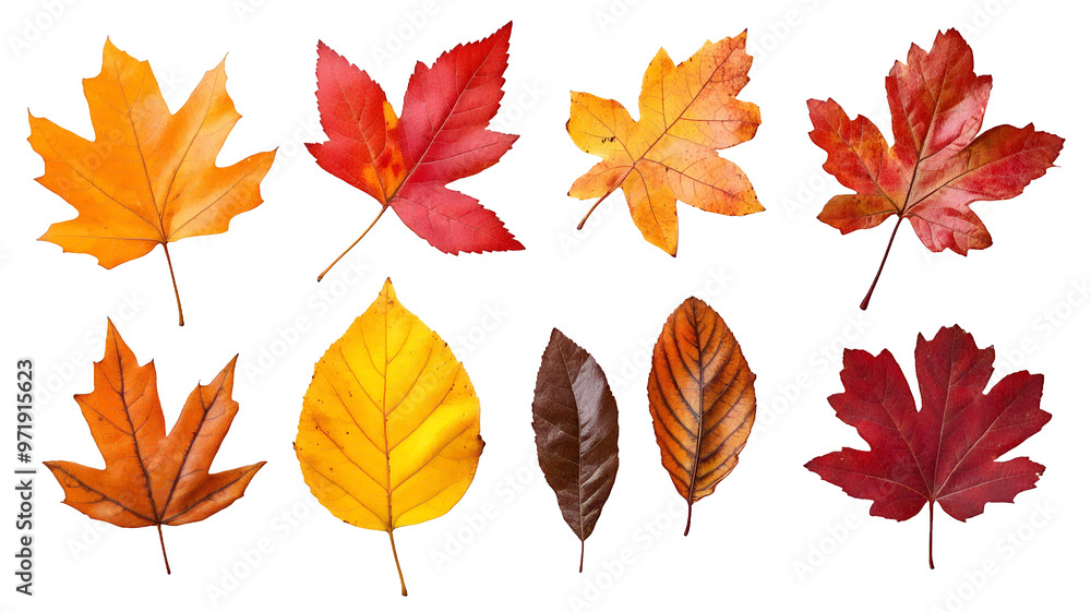 set of autumn leaves set of autumn leaves