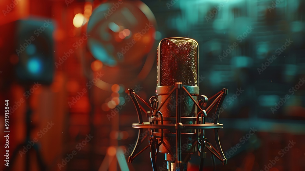 Professional condenser studio microphone. Professional condenser studio microphone.