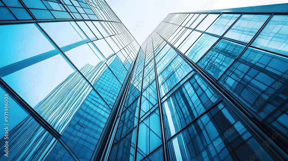 Modern Glass Facade of a Skyscraper Building Modern Glass Facade of a Skyscraper Building