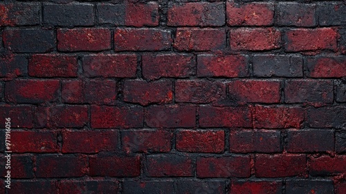 A Close-Up of a Red Brick Wall with Black Mortar