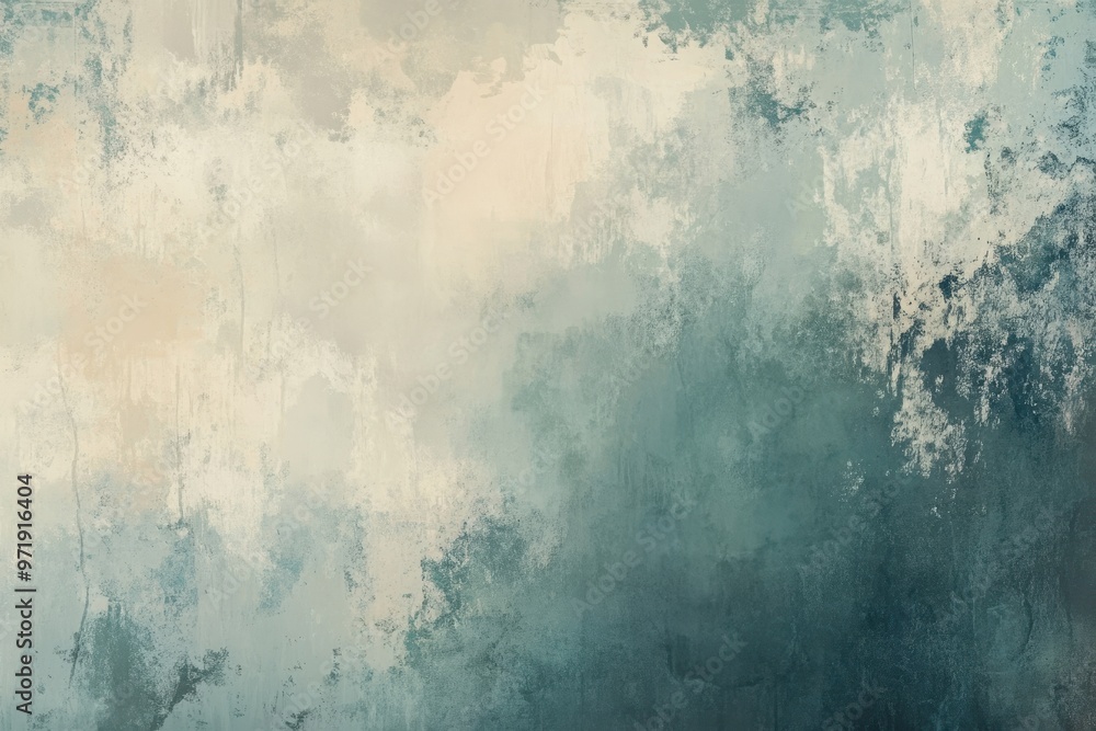 Fototapeta premium Abstract Watercolor Background with Bleached White and Teal Colors