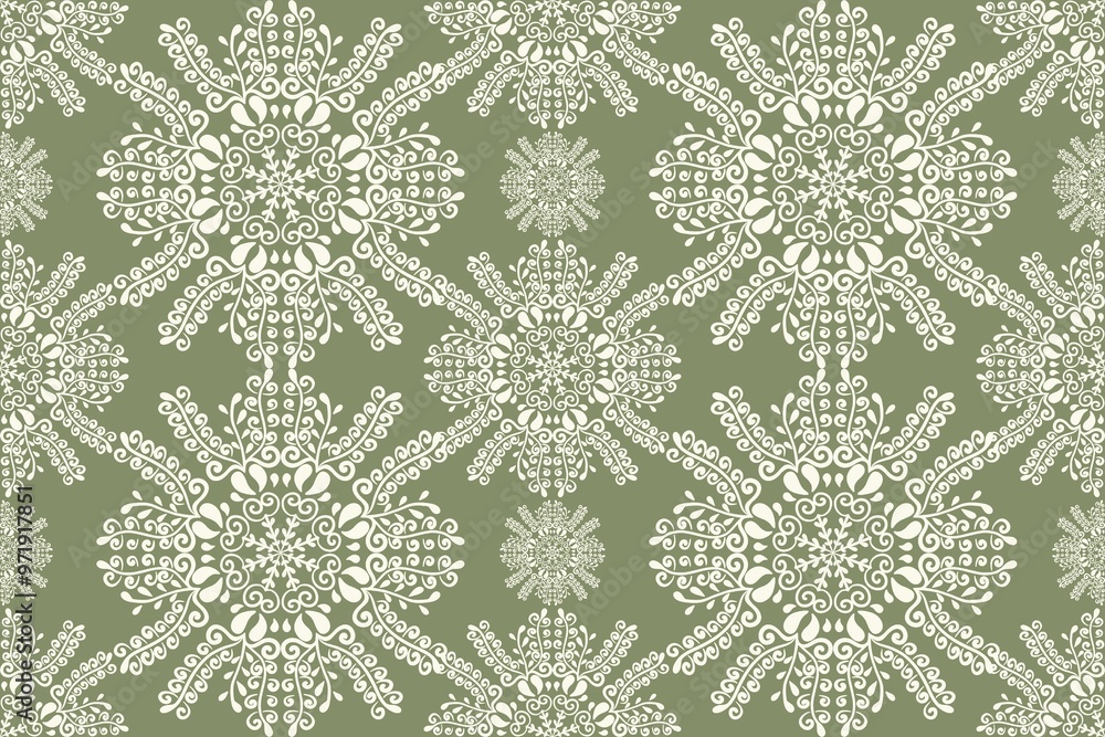 Fototapeta premium Vintage seamless pattern, drawing hand illustration.