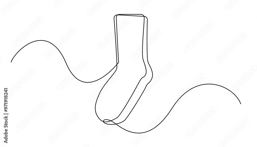 continuous line drawing of socks.one line drawing of white socks.single line vector illustration.isolated white background continuous line drawing of socks.one line drawing of white socks.single line vector illustration.isolated white background