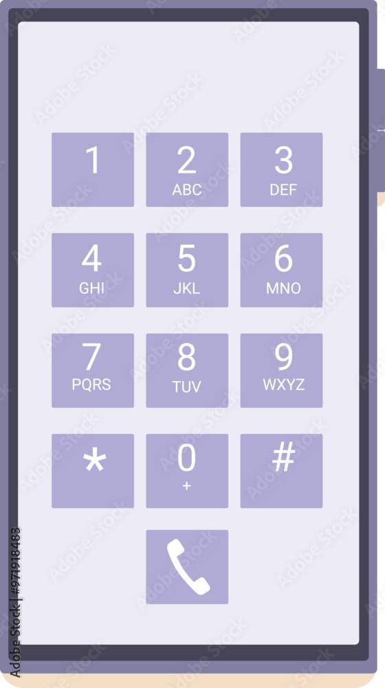 Mobile phone is displaying a classic phone keypad for dialing a number Mobile phone is displaying a classic phone keypad for dialing a number