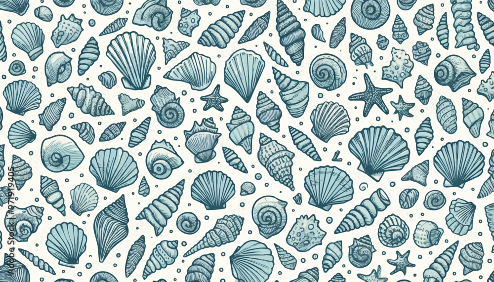 seamless pattern with shells seamless pattern with shells
