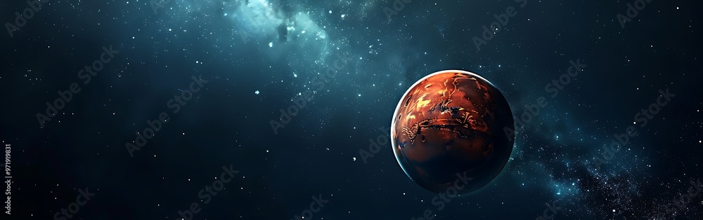 Planet Mars in the starry sky. Planet Mars in the starry sky.