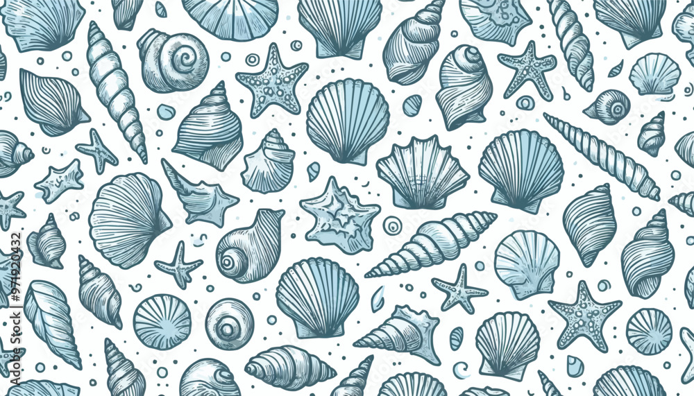 seamless pattern with shells seamless pattern with shells