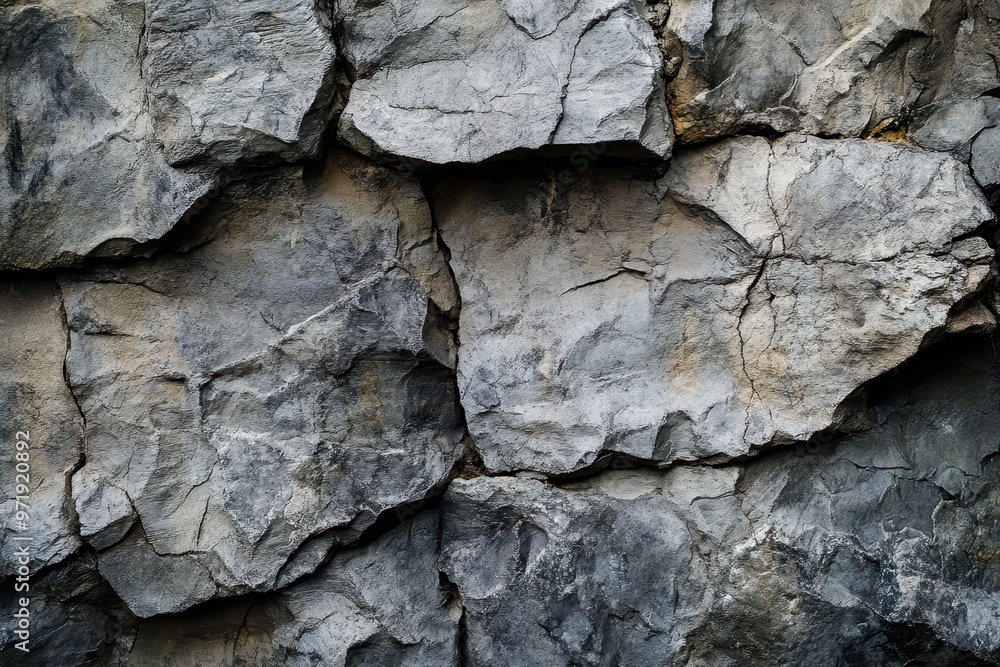 Close-up of Gray Cracked Rock Face Close-up of Gray Cracked Rock Face