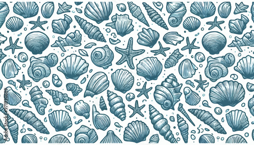 seamless pattern with shells