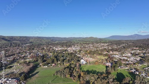 Aerial footage of Alexandra Victoria Australia and surrounds photo