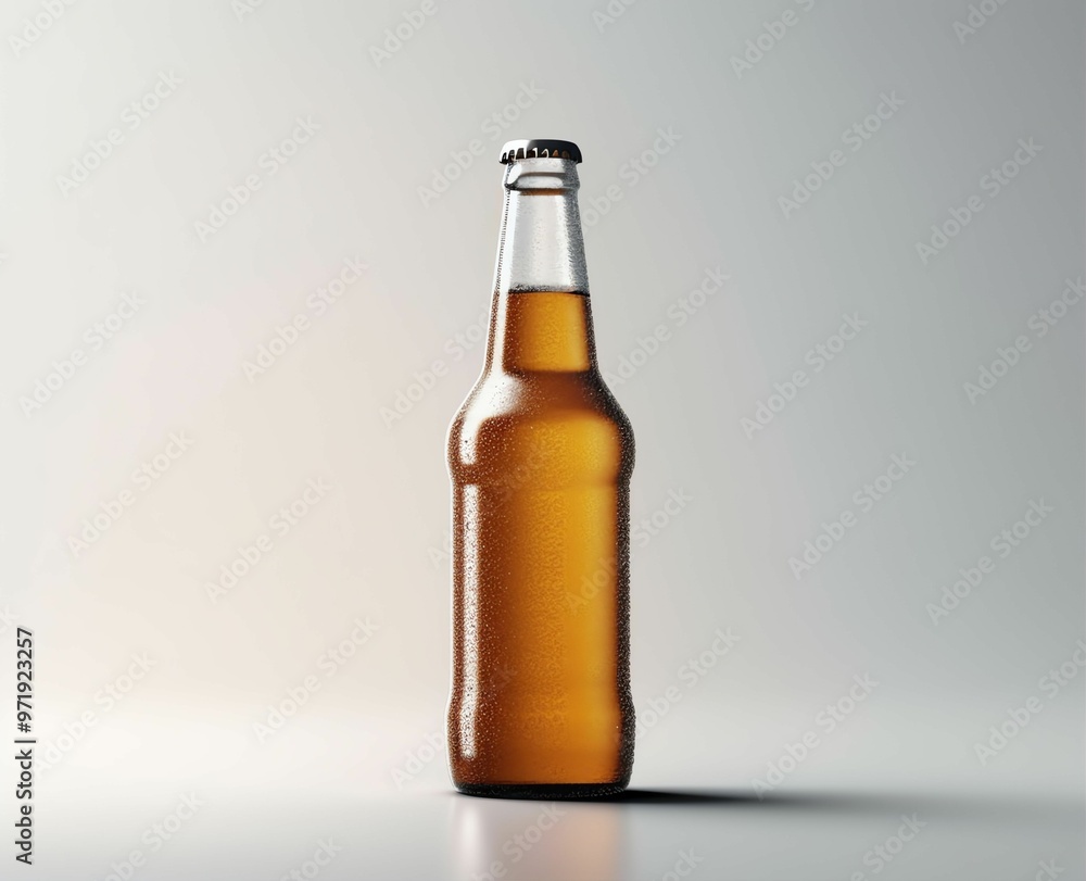 beer bottle, with an empty, white label, on a white background beer bottle, with an empty, white label, on a white background