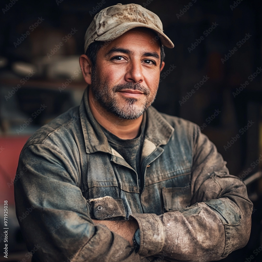 Proud Electrician Stands Ready to Repair Vehicles, Appliances. Proud Electrician Stands Ready to Repair Vehicles, Appliances.