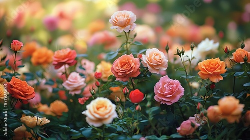 Wallpaper Mural A Field of Multicolored Roses in Bloom Torontodigital.ca