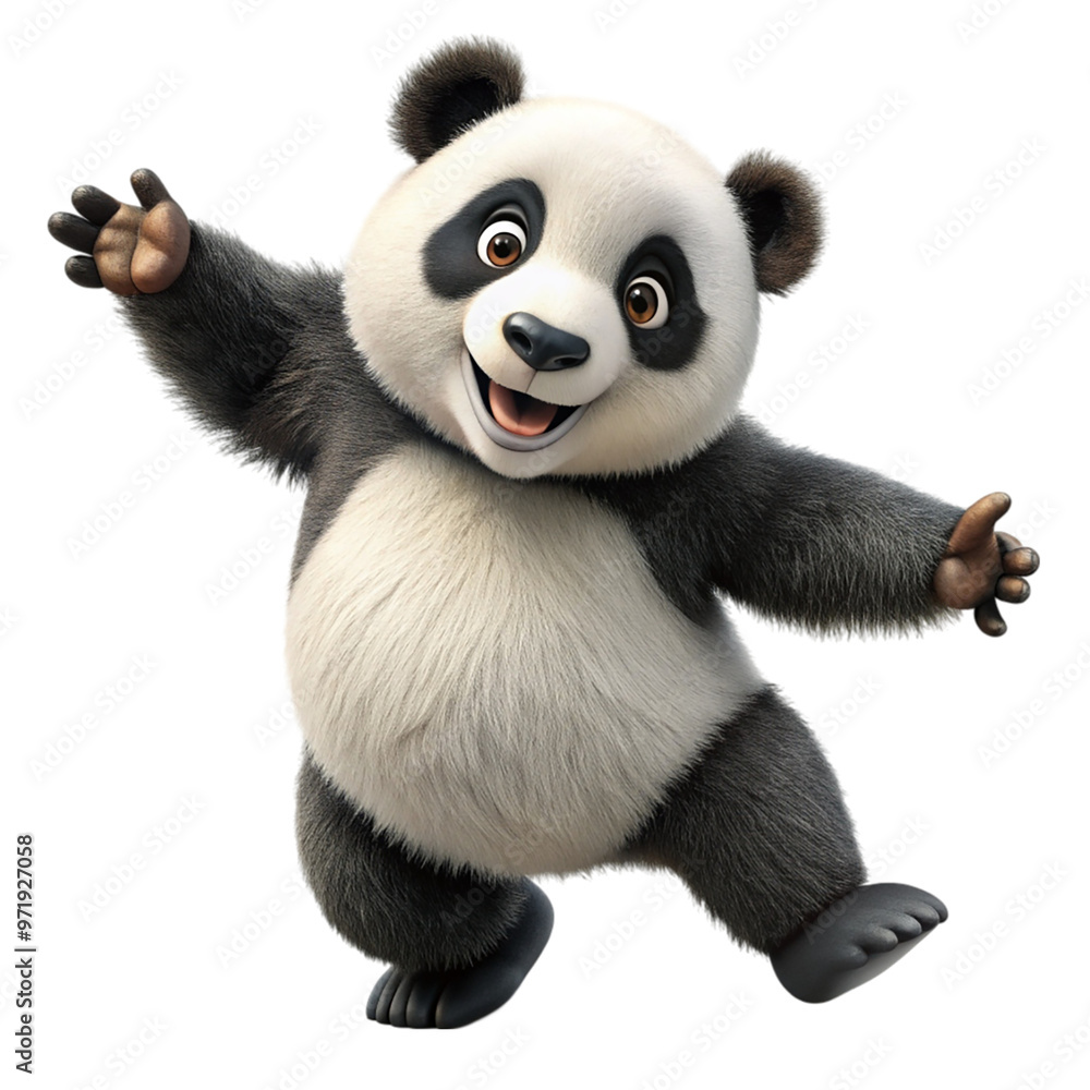 Funny panda dancing Isolated on transparent background. Funny panda dancing Isolated on transparent background.