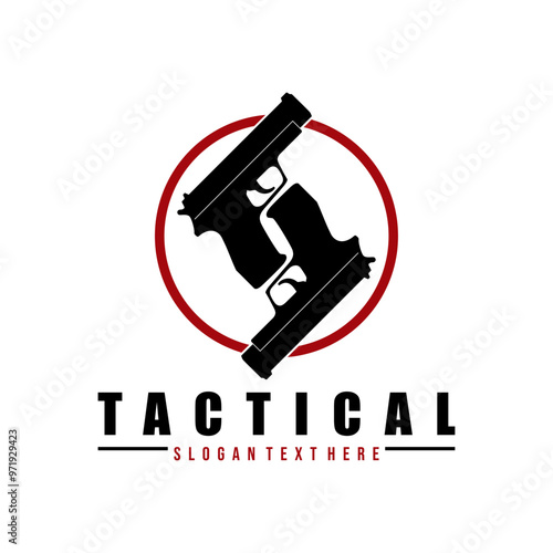 gun shoot logo brand design vector	
