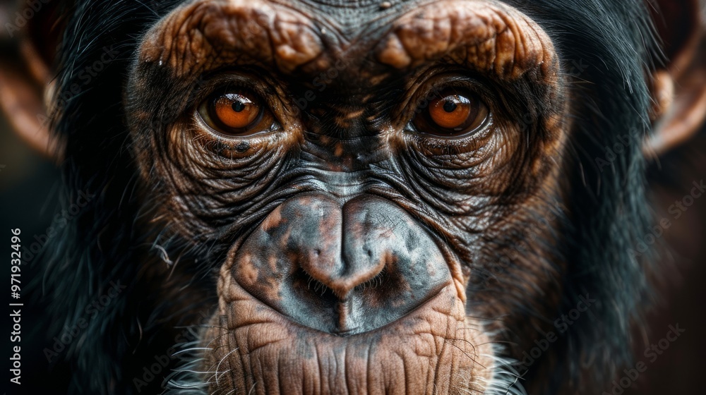 closeup of a chimpanzee's face generative ai closeup of a chimpanzee's face generative ai