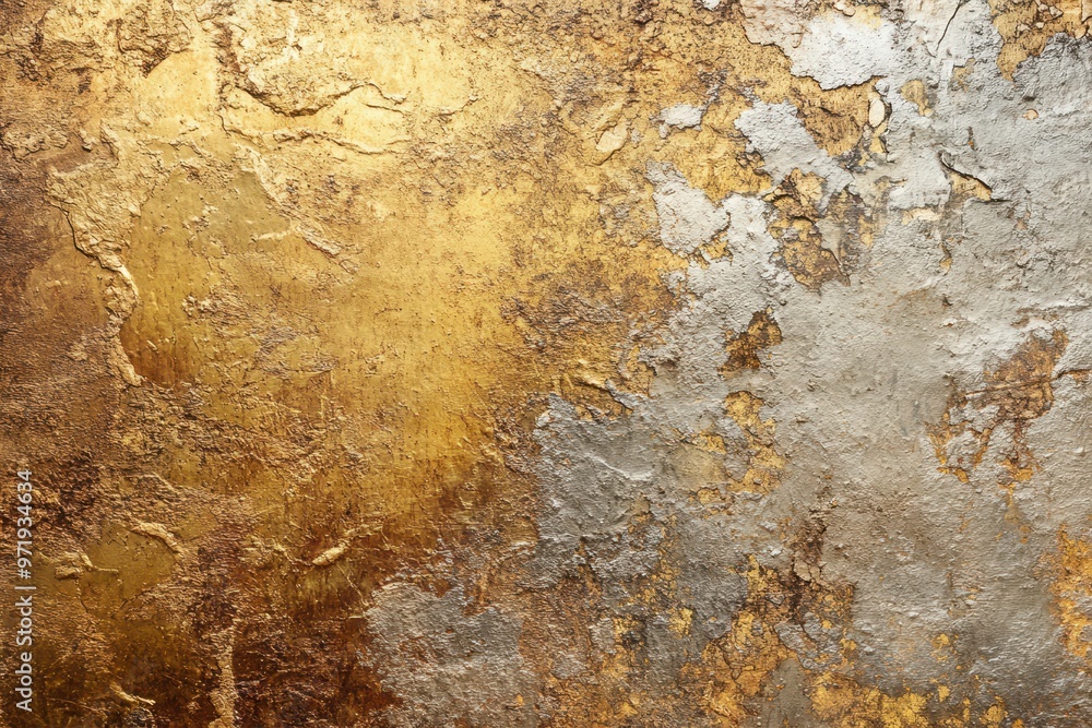 Fototapeta premium Gold and Silver Patina Wall Texture