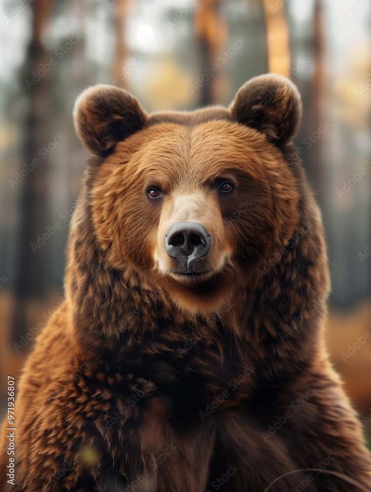 Obraz premium Brown Bear, Wild Ursus Arctos, Forest Mammal in Natural Habitat