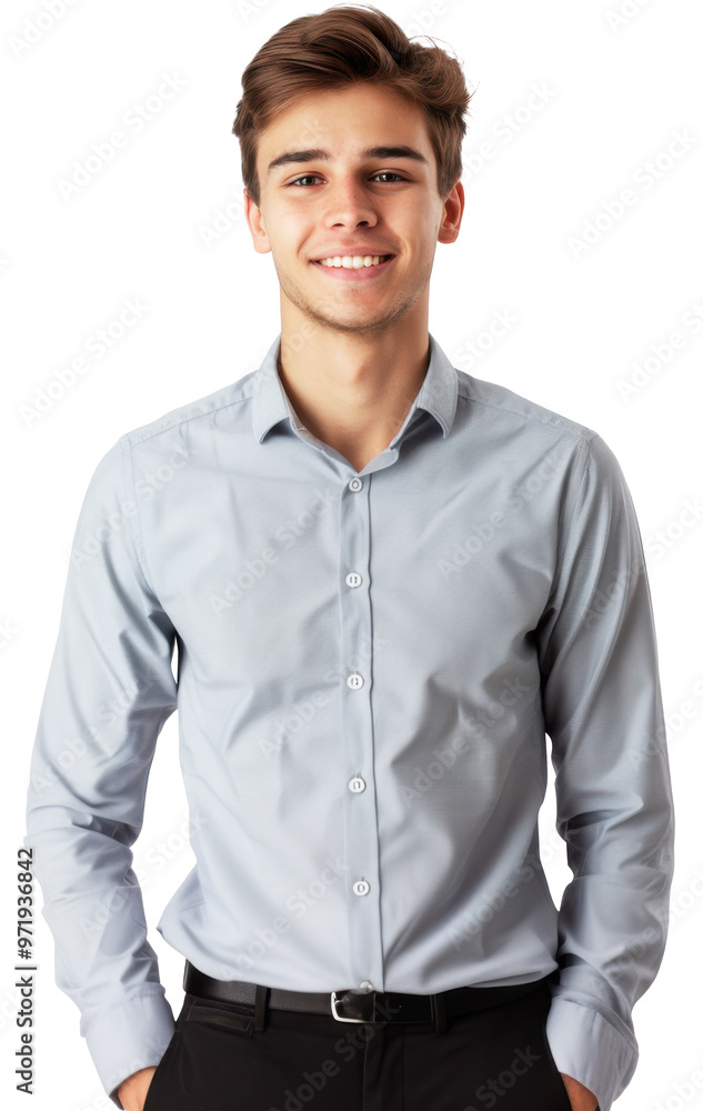 Portrait of young businessman smiling standing posing, isolated on white background, png Portrait of young businessman smiling standing posing, isolated on white background, png