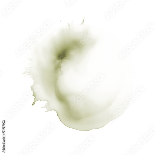 Sage watercolor splash on transparent background