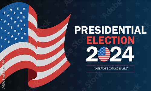 USA 2024 Election with stars banner background.