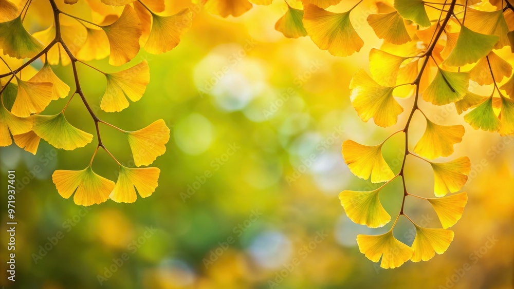 Autumn ginkgo leaves branch background , foliage, nature, fall, yellow, seasonal, beautiful, outdoors, elegant, vibrant Autumn ginkgo leaves branch background , foliage, nature, fall, yellow, seasonal, beautiful, outdoors, elegant, vibrant