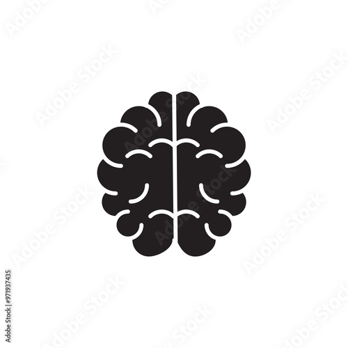 Brain vector icon, simple flat black trendy style illustration for web and app..eps