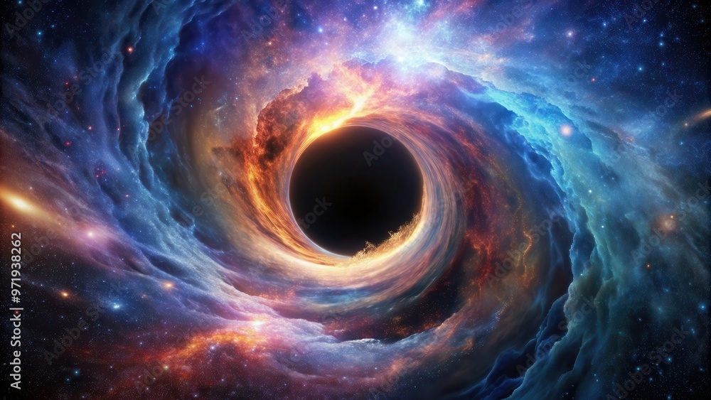 Formation of a black hole in space , astronomy, universe, outer space, cosmic, gravity Formation of a black hole in space , astronomy, universe, outer space, cosmic, gravity