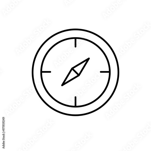 Line Compass icon, Compass pictogram flat black trendy style illustration for web and app..eps