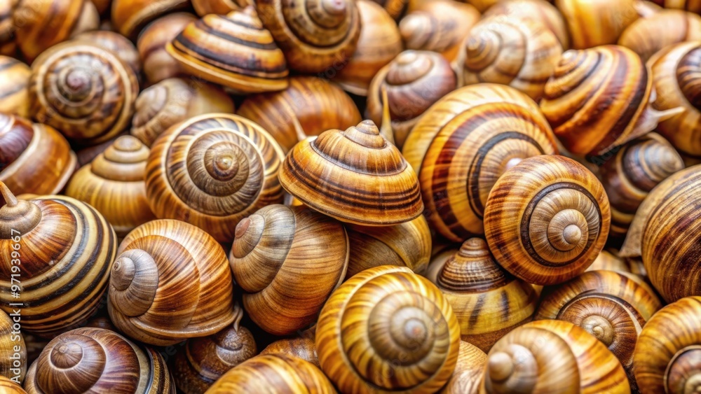 Close up photo of a large group of jumbo snails, jumbo, snail, shell ...