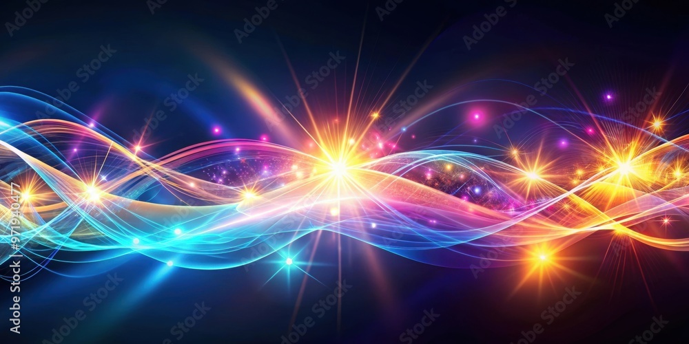 Fractal light waves creating an abstract futuristic background, fractal, light waves, abstract, futuristic Fractal light waves creating an abstract futuristic background, fractal, light waves, abstract, futuristic