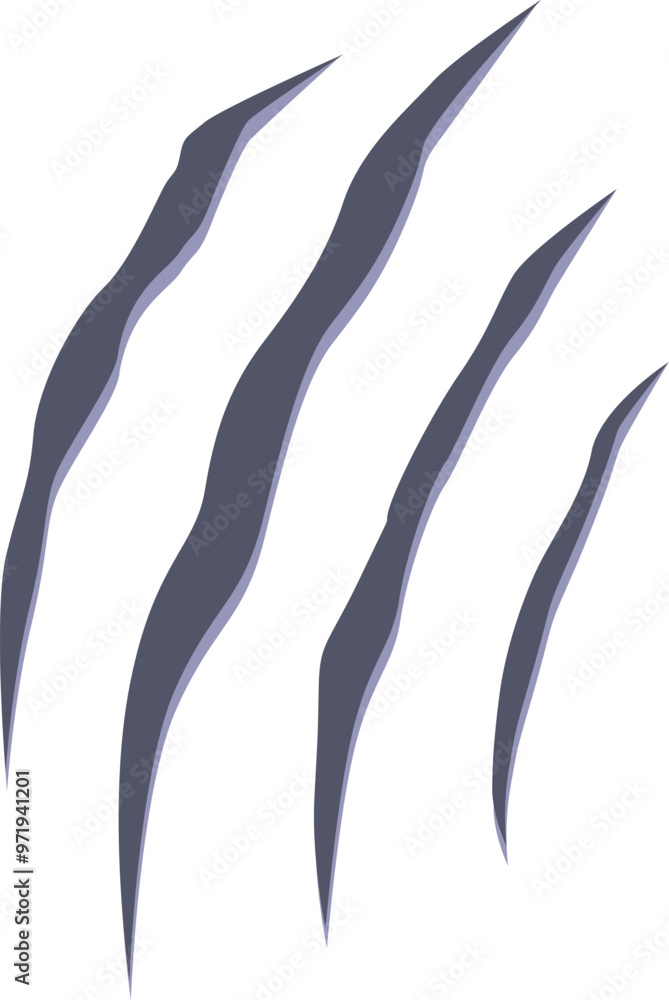 Four sharp claw marks are slashing through a blank space, suggesting danger and aggression Four sharp claw marks are slashing through a blank space, suggesting danger and aggression