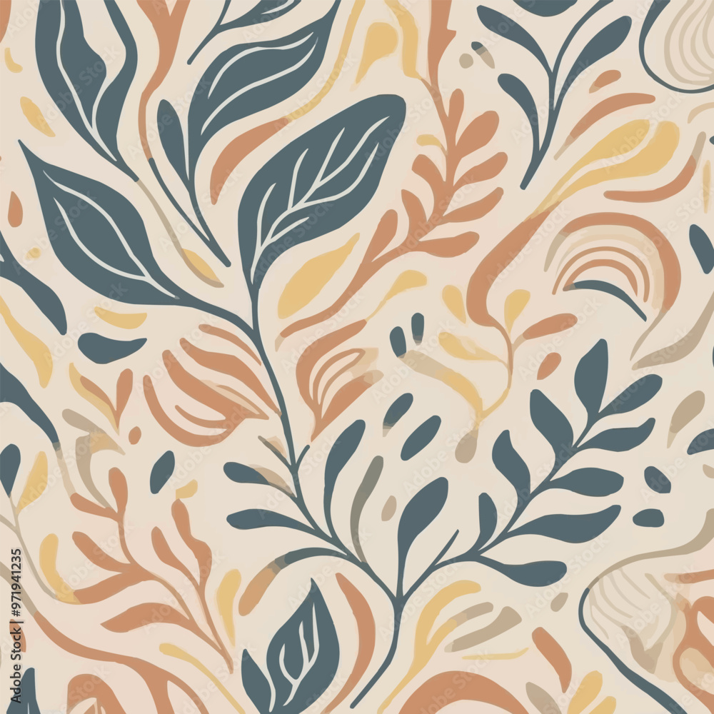 abstract seamless leaf pattern background