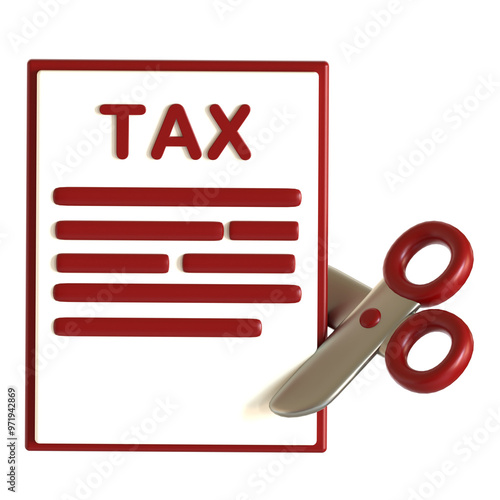 tax deduction 3D icon illustration