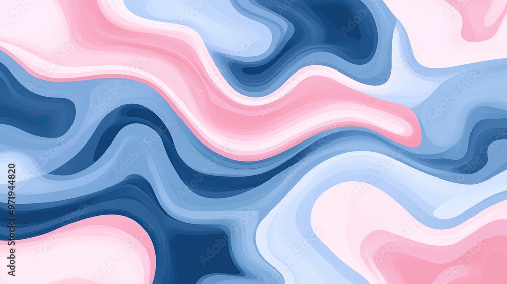 Abstract Background with Wavy Lines in Pink and Blue Hues Abstract Background with Wavy Lines in Pink and Blue Hues