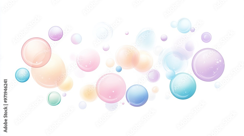 Abstract background of colorful translucent bubbles Abstract background of colorful translucent bubbles