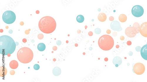 Abstract Background with Pastel Colored Bubbles