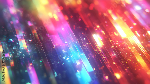 Abstract Background Animation with Colorful, Glowing Lines and Shapes