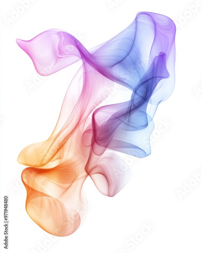 Organic abstract waves, colorful design, white background