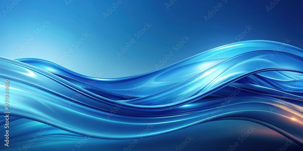 Fototapeta premium Abstract blue background with a flowing wave texture, abstract, blue, background, wave, texture, smoke, design, artistic, swirl