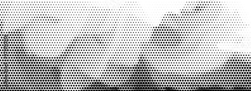 Abstract dotted distorted halftone texture. Pixelated wavy flow background. Distressed grunge wavy gradient pattern. Retro raster grit noise backdrop. Vector comic style overlay wallpaper