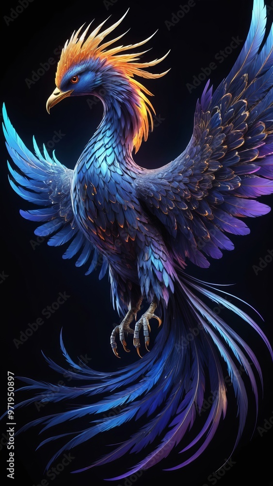 Digital artwork of a majestic phoenix Digital artwork of a majestic phoenix