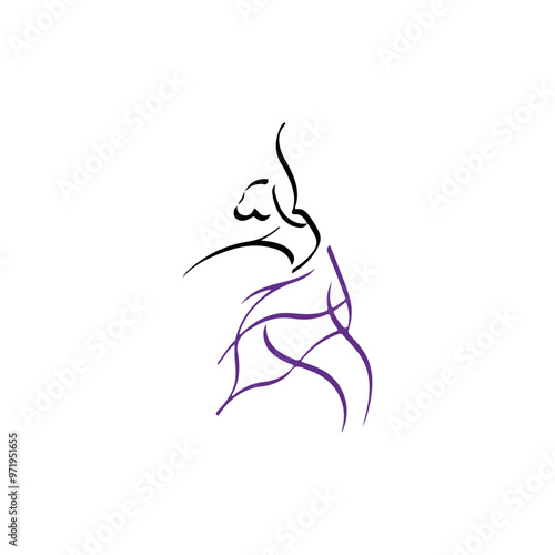 Women are dancing. Suitable for dancing academy logos.