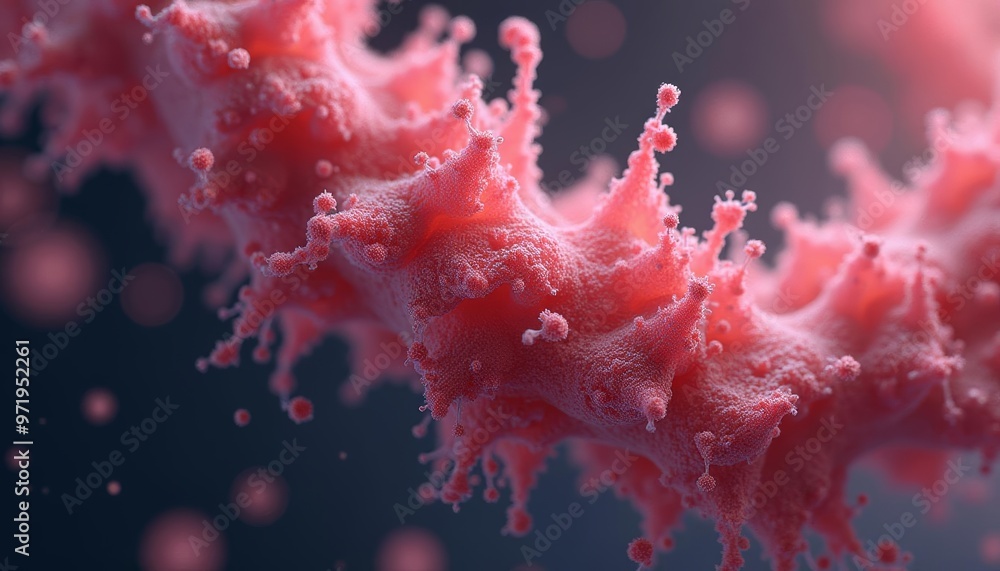 Vibrant pink foamy substance in motion Vibrant pink foamy substance in motion