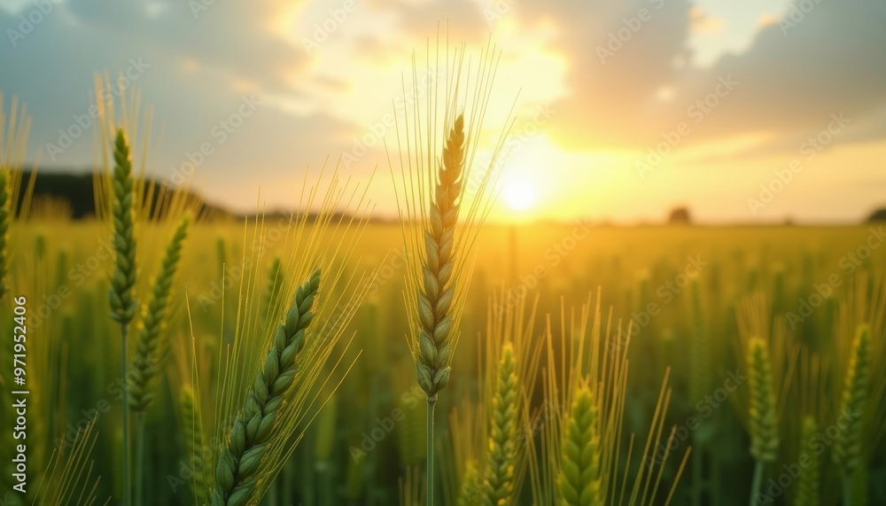 Harvests Hue Golden Fields at Sunrise Harvests Hue Golden Fields at Sunrise