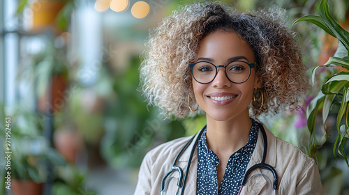 Female psychiatrist doctor  smiling