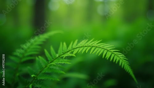  Vibrant fern in a lush forest