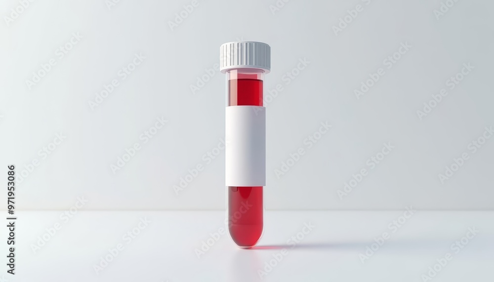 Blood test tube with red liquid Blood test tube with red liquid