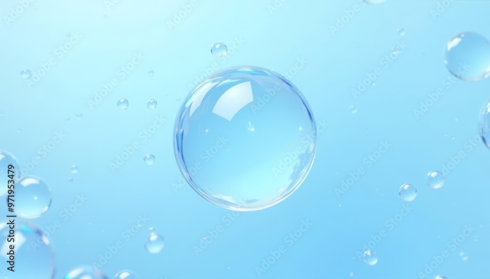 custom made wallpaper toronto digital Ethereal Bubbles in a Blue Sky