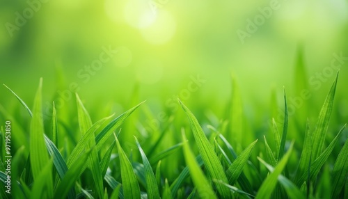  Vibrant green grass under sunlight